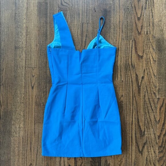 Superdown Bright Blue V-Neck Dress - Picture 3 of 4